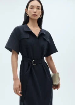 MANGO Sukienki I Kombinezony*Sukienka z krótkim rękawem i paskiem