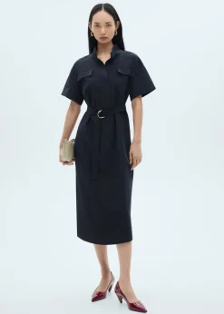 MANGO Sukienki I Kombinezony*Sukienka z krótkim rękawem i paskiem