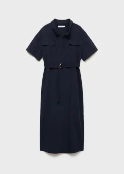 MANGO Sukienki I Kombinezony*Sukienka z krótkim rękawem i paskiem