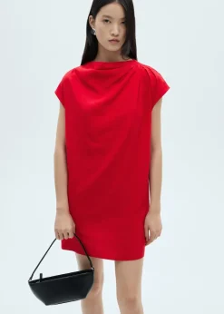 MANGO Sukienki I Kombinezony*Sukienka z lnu z drapowanym dekoltem