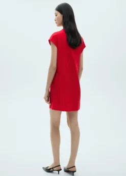 MANGO Sukienki I Kombinezony*Sukienka z lnu z drapowanym dekoltem