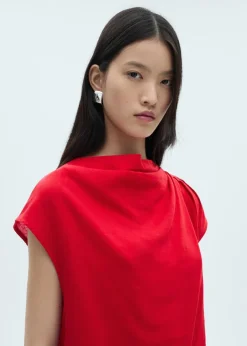 MANGO Sukienki I Kombinezony*Sukienka z lnu z drapowanym dekoltem