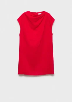 MANGO Sukienki I Kombinezony*Sukienka z lnu z drapowanym dekoltem