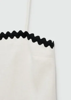 MANGO Sukienki I Kombinezony*Sukienka z lnu z kontrastowymi detalami