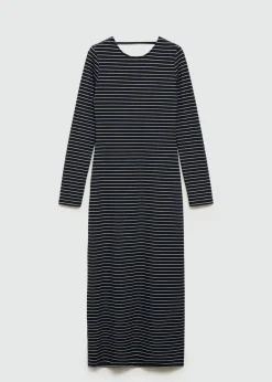 MANGO Sukienki I Kombinezony*Sukienka z lureksu w paski z rozcięciem