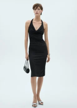 MANGO Sukienki I Kombinezony*Sukienka z lureksu z drapowanym dekoltem