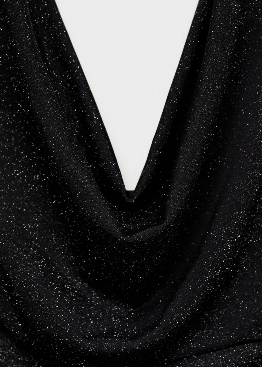 MANGO Sukienki I Kombinezony*Sukienka z lureksu z drapowanym dekoltem