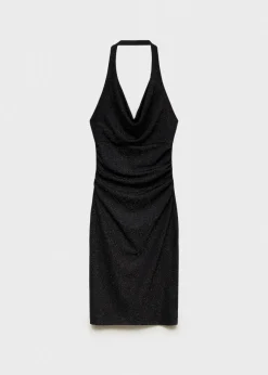 MANGO Sukienki I Kombinezony*Sukienka z lureksu z drapowanym dekoltem