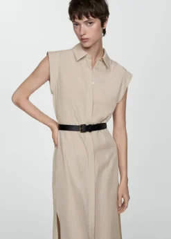 MANGO Sukienki I Kombinezony*Sukienka z lyocellu z paskiem