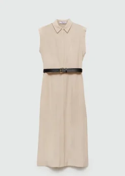 MANGO Sukienki I Kombinezony*Sukienka z lyocellu z paskiem