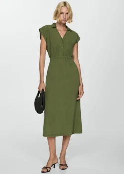 MANGO Sukienki I Kombinezony*Sukienka z modalu z zapięciem na guziki