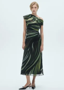 MANGO Sukienki I Kombinezony*Sukienka z nadrukiem i drapowanymi detalami