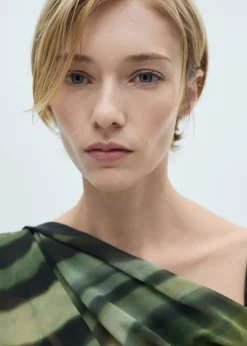 MANGO Sukienki I Kombinezony*Sukienka z nadrukiem i drapowanymi detalami