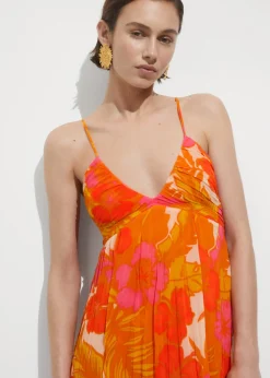 MANGO Sukienki I Kombinezony*Sukienka z nadrukiem i drapowaniem
