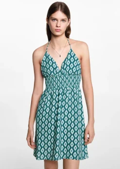 MANGO Sukienki I Kombinezony*Sukienka z nadrukiem i marszczonymi detalami