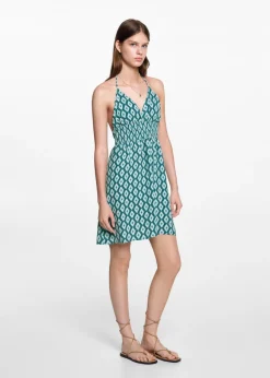 MANGO Sukienki I Kombinezony*Sukienka z nadrukiem i marszczonymi detalami