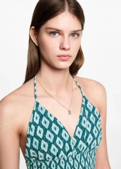 MANGO Sukienki I Kombinezony*Sukienka z nadrukiem i marszczonymi detalami