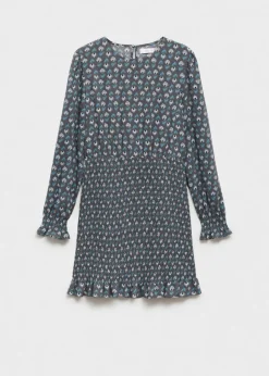 MANGO Sukienki I Kombinezony*Sukienka z nadrukiem i marszczonymi detalami