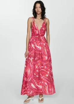 MANGO Sukienki I Kombinezony*Sukienka z nadrukiem i podwójnymi ramiączkami