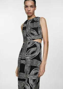 MANGO Sukienki I Kombinezony*Sukienka z nadrukiem i wycięciami