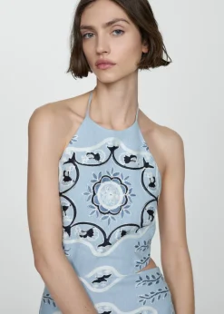 MANGO Sukienki I Kombinezony*Sukienka z nadrukiem i wycięciami