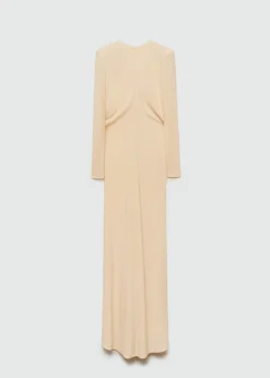 MANGO Sukienki I Kombinezony*Sukienka z okrągłym wycięciem i marszczeniem