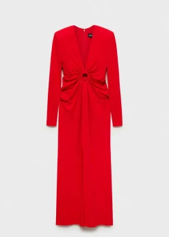 MANGO Sukienki I Kombinezony*Sukienka z okrągłym wycięciem i marszczeniem