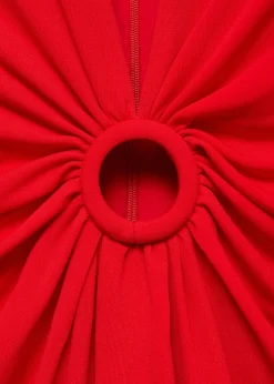 MANGO Sukienki I Kombinezony*Sukienka z okrągłym wycięciem i marszczeniem