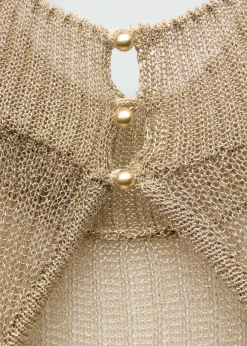 MANGO Sukienki I Kombinezony*Sukienka z prążkowanego lureksu z odkrytymi plecami