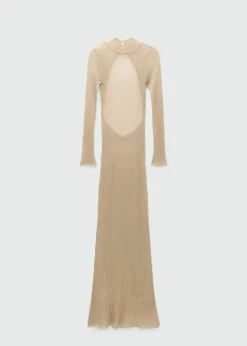 MANGO Sukienki I Kombinezony*Sukienka z prążkowanego lureksu z odkrytymi plecami