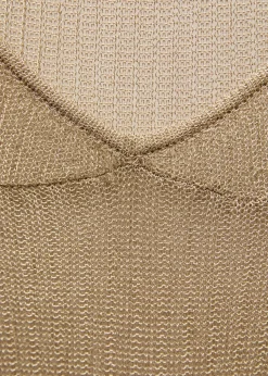 MANGO Sukienki I Kombinezony*Sukienka z prążkowanego lureksu z odkrytymi plecami