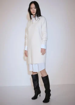 MANGO Sukienki I Kombinezony*Sukienka z prążkowanej dzianiny z zamkiem