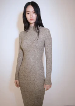 MANGO Sukienki I Kombinezony*Sukienka z prążkowanej dzianiny z rozcięciem