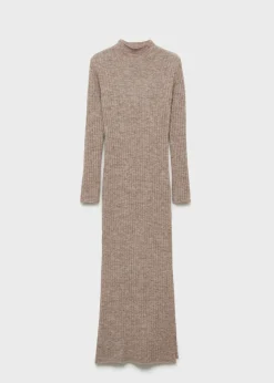 MANGO Sukienki I Kombinezony*Sukienka z prążkowanej dzianiny z rozcięciem