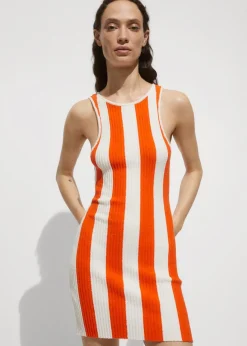 MANGO Sukienki I Kombinezony*Sukienka z prążkowanej dzianiny pętelkowej w paski