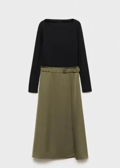 MANGO Sukienki I Kombinezony*Sukienka z satynową spódnicą