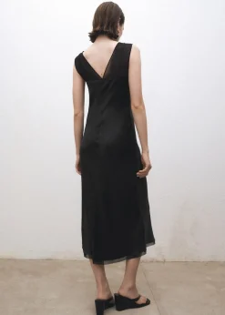 MANGO Sukienki I Kombinezony*Sukienka z satyny i tkaniny