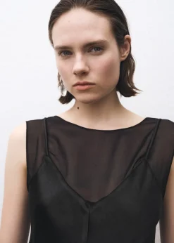 MANGO Sukienki I Kombinezony*Sukienka z satyny i tkaniny