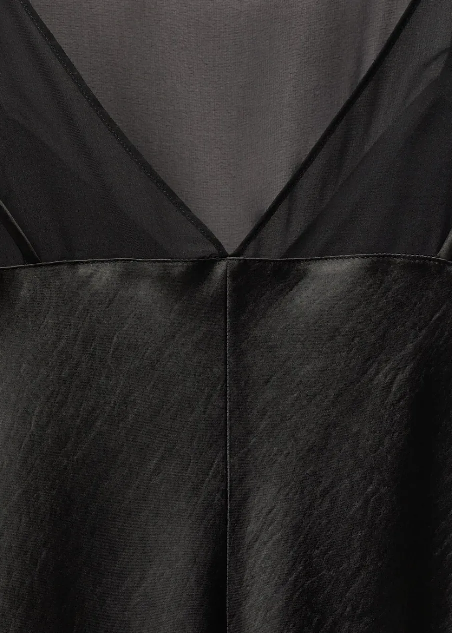 MANGO Sukienki I Kombinezony*Sukienka z satyny i tkaniny