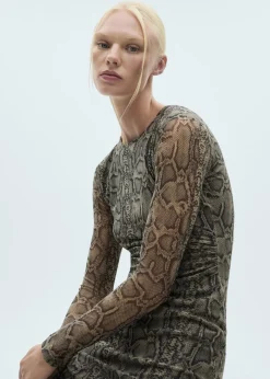 MANGO Sukienki I Kombinezony*Sukienka z siateczkowej tkaniny ze zwierzęcym wzorem