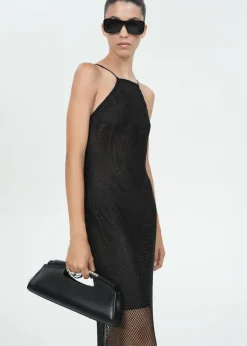 MANGO Sukienki I Kombinezony*Sukienka z siateczkowej tkaniny ze strasem