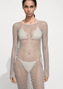 MANGO Sukienki I Kombinezony*Sukienka z szydełkowej dzianiny lureksowej