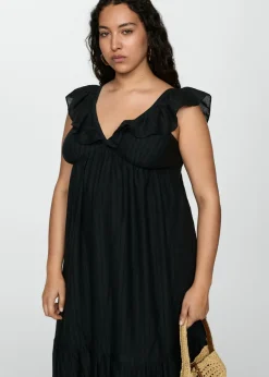 MANGO Sukienki I Kombinezony*Sukienka z teksturą i falbankami