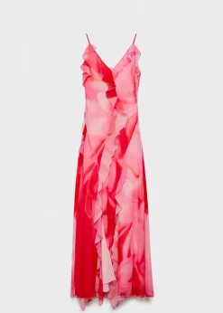 MANGO Sukienki I Kombinezony*Sukienka z wyciętymi ramionami i falbankami