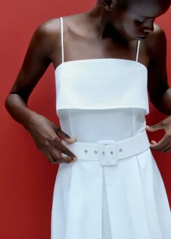 MANGO Sukienki I Kombinezony*Sukienka z wywijanym dekoltem i paskiem