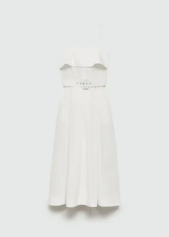 MANGO Sukienki I Kombinezony*Sukienka z wywijanym dekoltem i paskiem