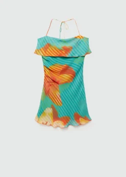 MANGO Sukienki I Kombinezony*Sukienka z wywijanym dekoltem i nadrukiem