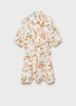MANGO Sukienki I Kombinezony*Sukienka z węzłem i nadrukiem w kwiaty