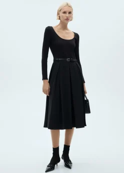 MANGO Sukienki I Kombinezony*Sukienka ze spódnicą z zakładkami i paskiem