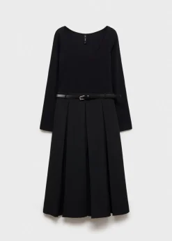 MANGO Sukienki I Kombinezony*Sukienka ze spódnicą z zakładkami i paskiem